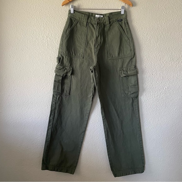 Cello High Rise Carpenter Cargo Jeans Women’s 5 (28Wx31L) Army Green Streetwear - Picture 1 of 16